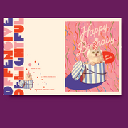 LET'S PAWTY cat birthday card