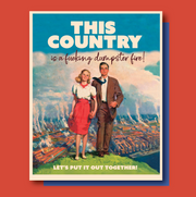 THIS COUNTRY couple, love, political greeting card