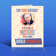 VODKA PROSTITUTES PUTIN birthday card