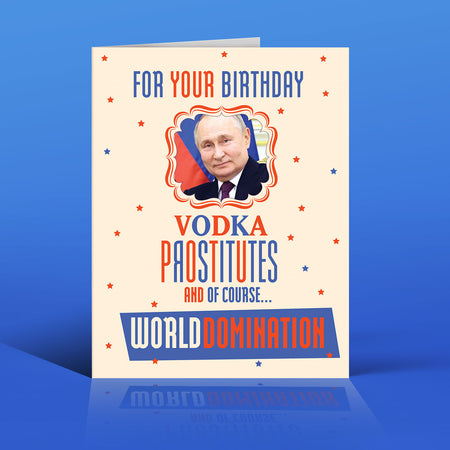 VODKA PROSTITUTES PUTIN birthday card